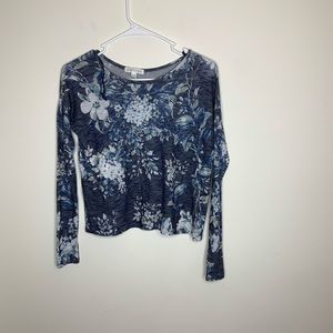 Aeropostale Womens XS Blue Floral Shirt